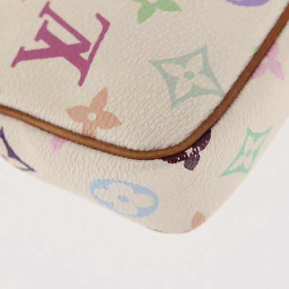 LOUIS VUITTON Multicolor Pochette Accessoires Pouch White M92649 LV Auth 144020 - Picture 5 of 16
